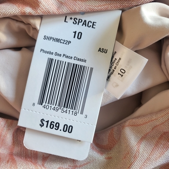 New L*Space Shine On Shimmer Phoebe All Swirled Up One Piece Swimsuit NWT Sz 10 - Picture 13 of 15